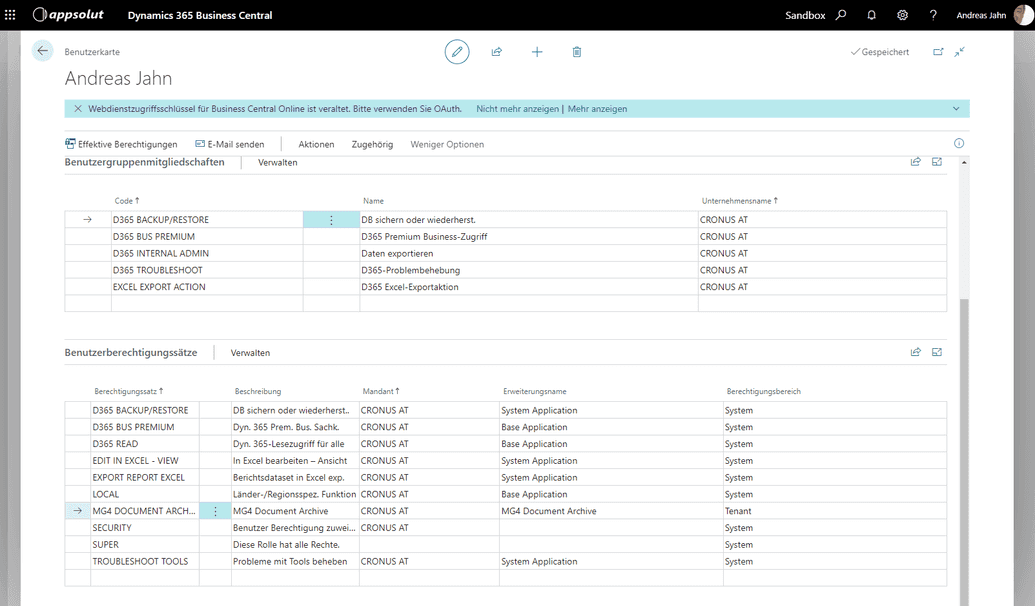 Berechtigung zuordnen
